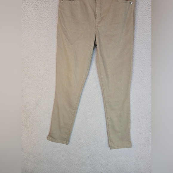 Wit & Wisdom Womens "AB"Solution Pants Sz 0 Green-Tan Ankle Skimmer Casual - Picture 3 of 12